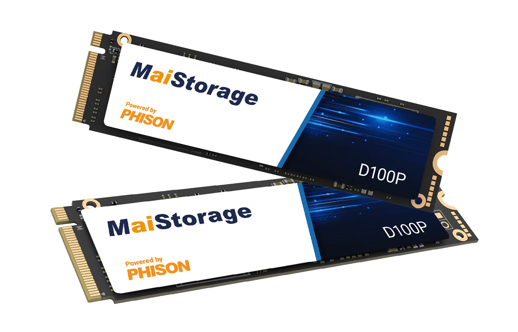 Two MaiStorage D100P SSDs, powered by Phison